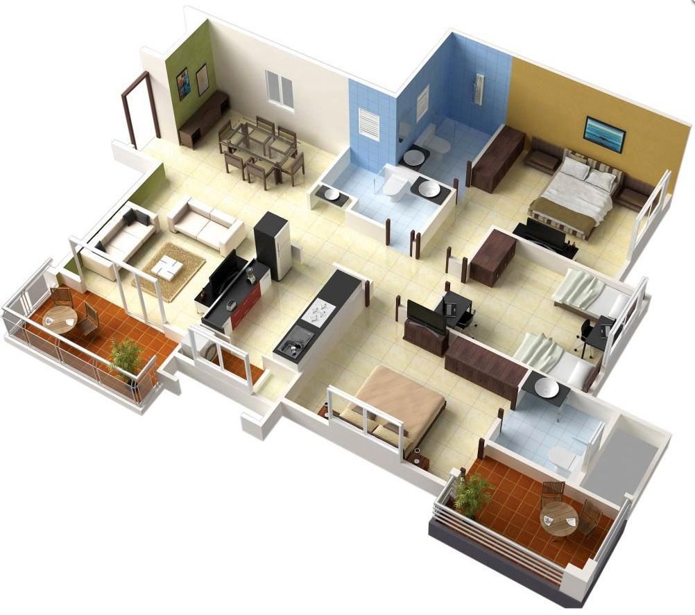Thiết kế nội thất chung cư 100m2 2 phòng ngủ Amber River Side NDCC74