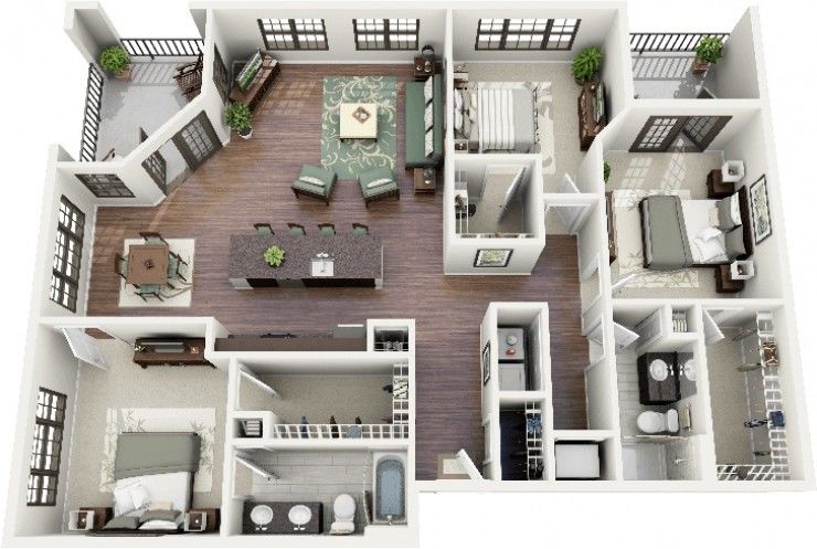 Thiết kế nội thất căn hộ chung cư 100m2 đẹp tại Vĩnh Phúc