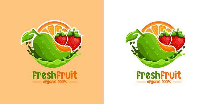 thiết kế logo hoa quả